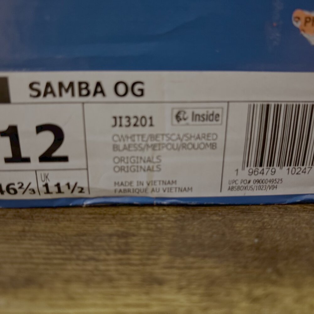 Adidas Samba OG Men’s Size 12 White Red Sneakers JI3201 | Classic Gum Sole | NWT - Picture 5 of 8